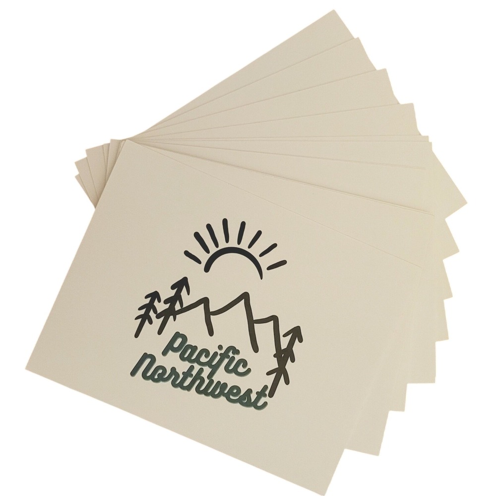 8 NEW Pacific Northwest Mountain Sun Trees Postcards Set Alyse Yvonne Sticker Co